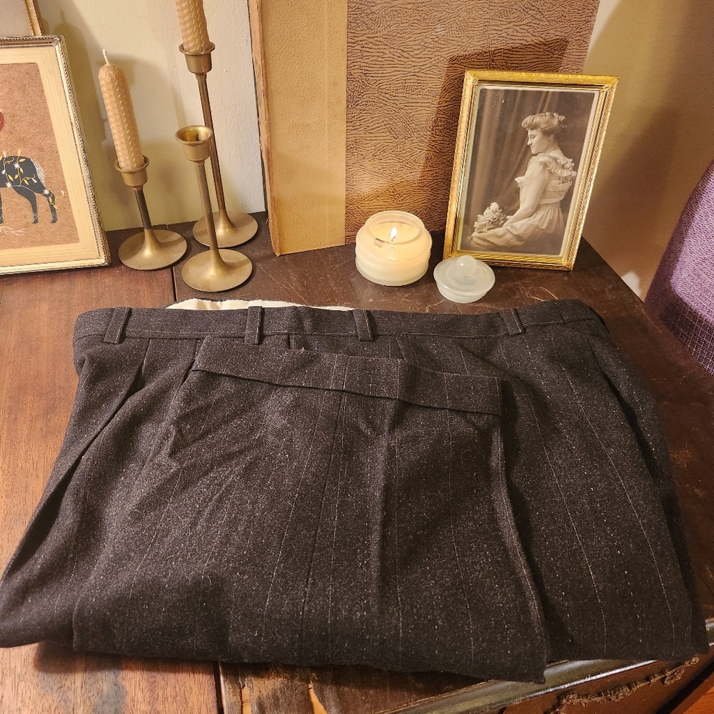 Vintage Black Pinstripe Trousers
